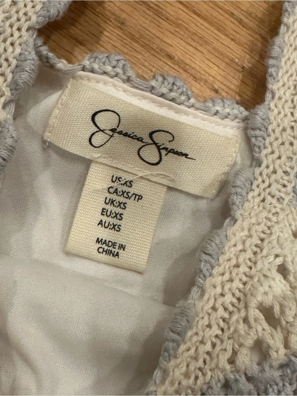 Jessica Simpson XS Crochet Cropped Tank & Maxi Skirt Set
